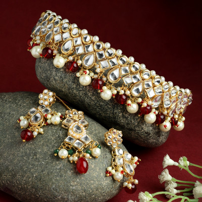 MD KARAT ART Alloy Red, White Jewellery Set(Pack of 3)