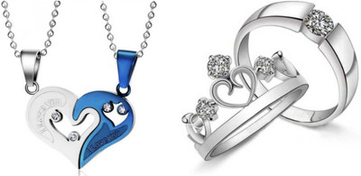 ruby collection Alloy Blue, Silver Jewellery Set(Pack of 2)