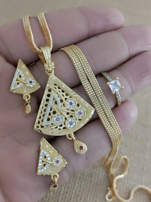 TKRB SALES Brass Gold-plated Gold Jewellery Set(Pack of 1)