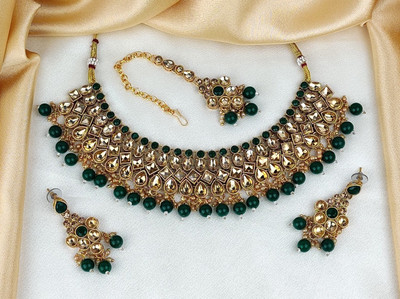 Orbis Alloy Gold-plated Green Jewellery Set(Pack of 1)