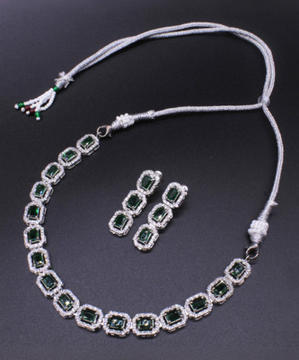 Fashion Factory Copper Silver Green Jewellery Set(Pack of 3)