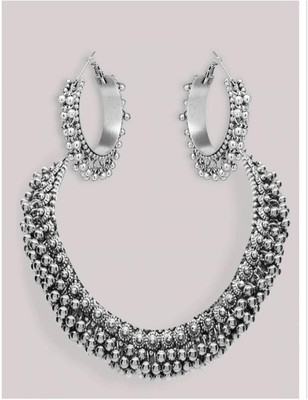 NECKEL Alloy Silver Jewellery Set(Pack of 1)