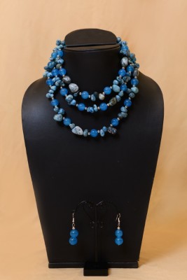 DeLemon Metal, Glass Blue Jewellery Set(Pack of 1)