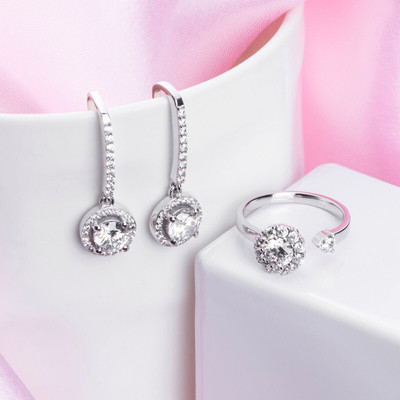 ZAVYA Sterling Silver Rhodium Silver Jewellery Set(Pack of 3)