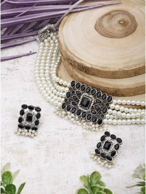 Lathar Alloy Black Jewellery Set(Pack of 1)