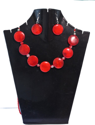 A S enterprize Oxidised Silver Red Jewellery Set(Pack of 1)