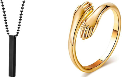 ruby collection Alloy Silver, Black, Gold Jewellery Set(Pack of 2)