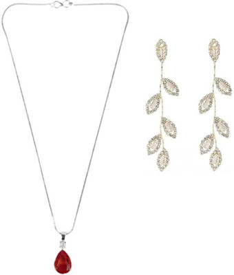 SRK Fashions Alloy Red, Silver Jewellery Set(Pack of 1)