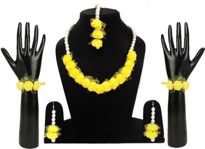 New Jaipur Handicraft Hukum Mere Aaka Fabric Yellow Jewellery Set(Pack of 1)