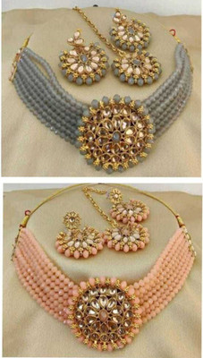 Arbuda Maa Immitation Alloy Gold-plated Multicolor Jewellery Set(Pack of 1)
