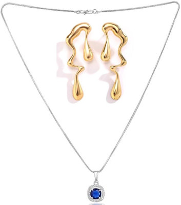 SRK Fashions Alloy Blue, Gold Jewellery Set(Pack of 1)