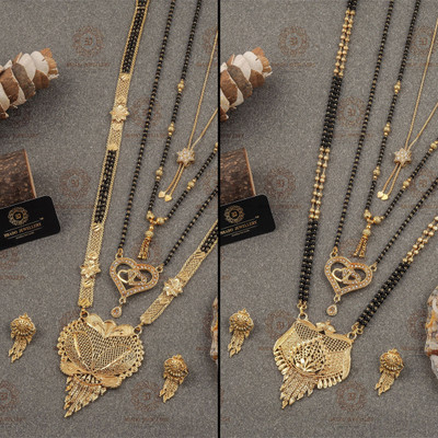 Sangria Brass Gold-plated Gold Jewellery Set(Pack of 2)