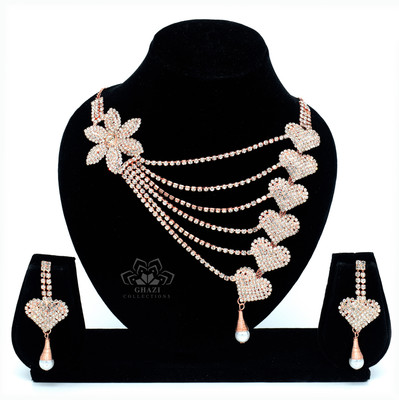 GHAZI COLLECTIONS Brass Gold-plated Gold, White Jewellery Set(Pack of 1)
