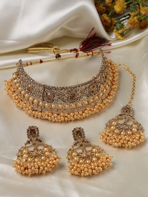 Sukkhi Alloy Gold-plated Gold Jewellery Set(Pack of 4)