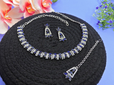 VATSALYA creation Alloy Gold-plated Blue Jewellery Set(Pack of 1)