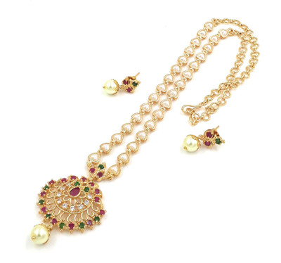 Anujeet Fashion Hub Copper Gold-plated Multicolor Jewellery Set(Pack of 1)