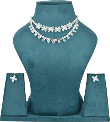 Dmc Alloy Silver, White Jewellery Set(Pack of 1)