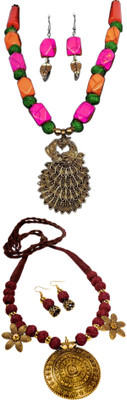 HOUSE OFF COMMON Oxidised Silver Multicolor, Multicolor Jewellery Set(Pack of 2)
