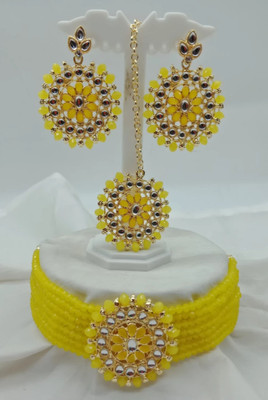 Chikku Alloy Gold-plated Yellow Jewellery Set(Pack of 1)