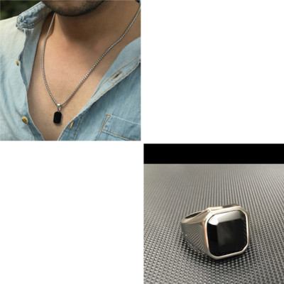 Vipunj Alloy Sterling Silver Black Jewellery Set(Pack of 2)