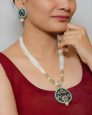 ZMS Alloy Gold-plated Green Jewellery Set(Pack of 1)