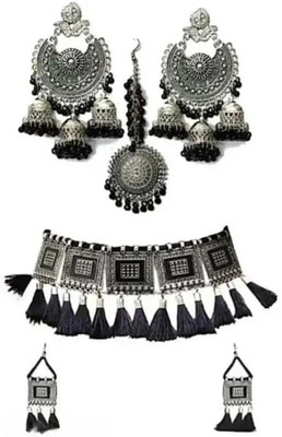 JMBW INTERNATIONAL Oxidised Silver Silver, Multicolor Jewellery Set(Pack of 2)