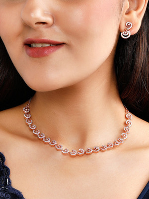 RUBANS Brass Gold-plated Rose Gold Jewellery Set(Pack of 1)