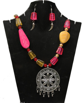 A S enterprize Oxidised Silver Multicolor Jewellery Set(Pack of 1)
