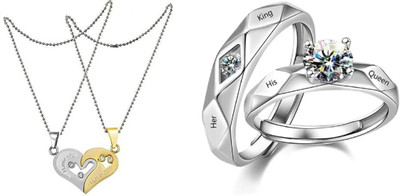 ruby collection Alloy Silver, Gold, Silver Jewellery Set(Pack of 2)