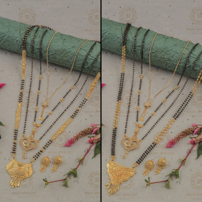 Sangria Brass Gold-plated Gold Jewellery Set(Pack of 2)