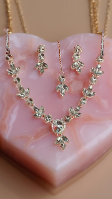 SDJ Glass Silver Silver Jewellery Set(Pack of 1)