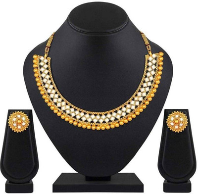 Gauri FashionHub Alloy White Jewellery Set(Pack of 1)
