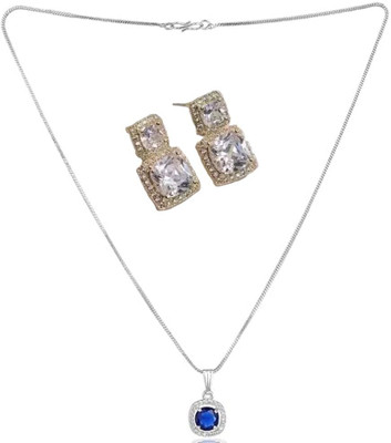 SRK Fashions Alloy Blue, Silver Jewellery Set(Pack of 1)