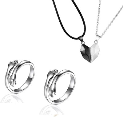 AVR JEWELS Alloy Silver Silver Jewellery Set(Pack of 4)