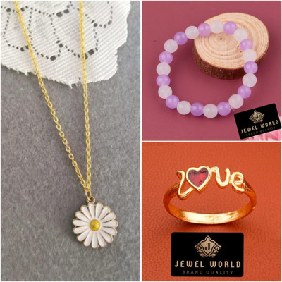 Jewel WORLD Brass, Crystal, Alloy Gold-plated Multicolor Jewellery Set(Pack of 1)