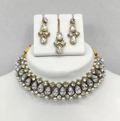 CATALYST Mother of Pearl Gold-plated White Jewellery Set(Pack of 1)