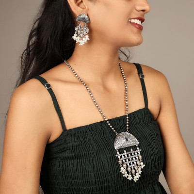 MACSOAXJEWELS Brass Black Jewellery Set(Pack of 3)