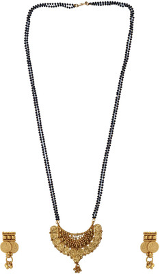 Darsha Collections Brass, Mother of Pearl Gold-plated Gold Jewellery Set(Pack of 1)