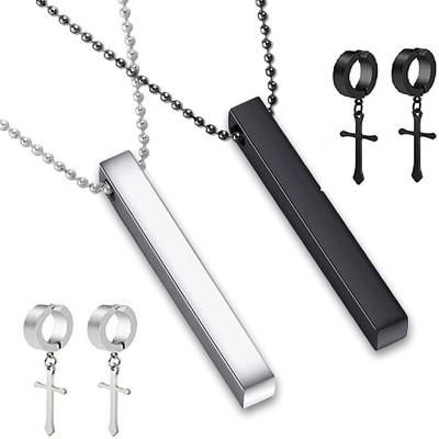 ZUKHRUF Stainless Steel Silver Silver, Black Jewellery Set(Pack of 1)