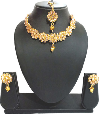 ora collection Brass Gold-plated Gold Jewellery Set(Pack of 4)
