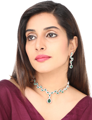YELLOW CHIMES Copper Silver Green Jewellery Set(Pack of 1)