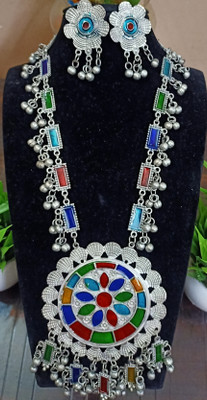 Roopkotha Oxidised Silver Silver Multicolor Jewellery Set(Pack of 3)