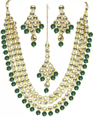 catalyst venture Alloy Gold-plated Green, White Jewellery Set(Pack of 1)