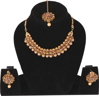 Ruhi Alloy Gold-plated Gold Jewellery Set(Pack of 1)