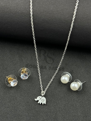 BOGHRA SALES Brass, Alloy Silver, Gold-plated, Rhodium Silver, Gold, Multicolor Jewellery Set(Pack of 1)