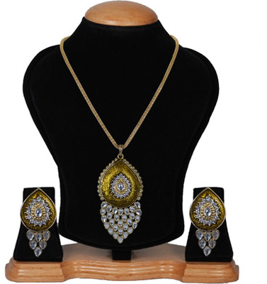 Darsha Collections Brass, Alloy Gold-plated Gold Jewellery Set(Pack of 1)