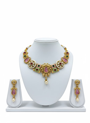 Rajasthankundan Alloy Gold-plated Multicolor Jewellery Set(Pack of 1)