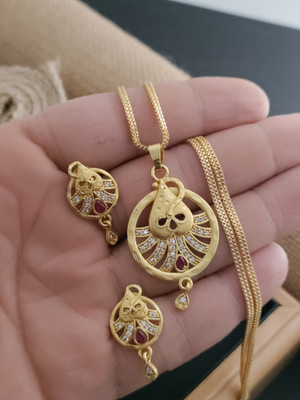 MoonoreJewells Alloy Gold-plated Gold Jewellery Set(Pack of 1)