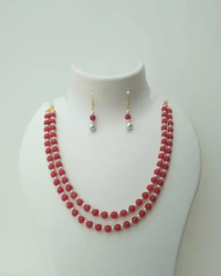 draky jewels Glass Red, White Jewellery Set(Pack of 1)