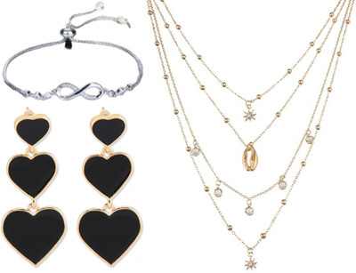 Aarav Creations Alloy Silver, Black, Gold Jewellery Set(Pack of 1)